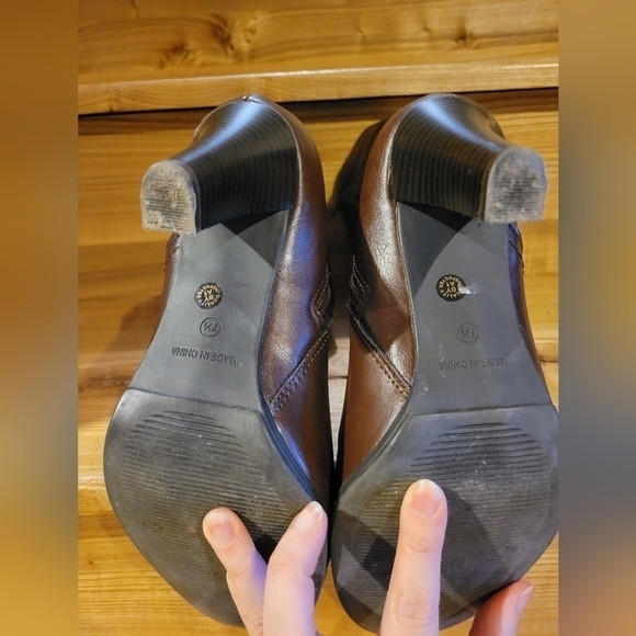 Arizona Jeans women's brown mid-calf heeled side zip boots 7.5 - Picture 9 of 12